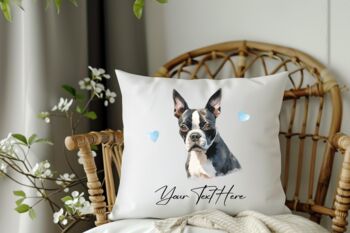 Personalised Boston Terrier Hearts Cushion Cover Gift, 2 of 2