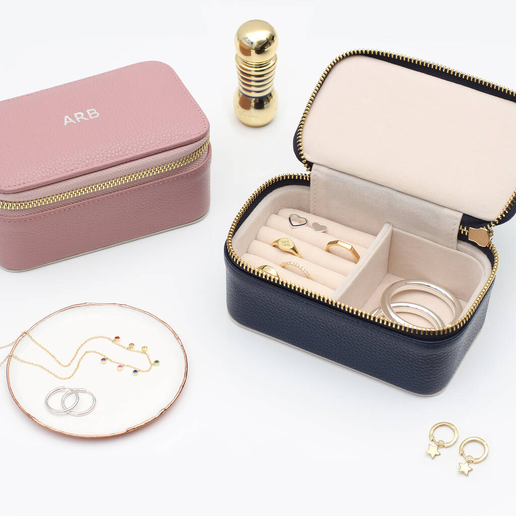 Personalised Luxury Leather Travel Jewellery Box, 1 of 3