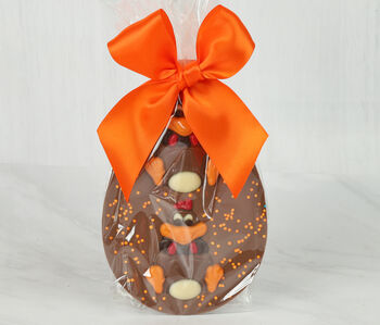 Crazy Rooster Flat Milk Chocolate Egg With Chocolate Chicken And Sprinkles, 2 of 2