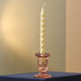 Vintage Glass Mid Century Art Deco Candlestick Pink, thumbnail 1 of 3