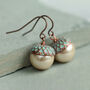Verdigris Pearl Acorn Earrings, thumbnail 3 of 12