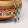 Green Onyx Sterling Silver Dangle Drop Earrings, thumbnail 3 of 7