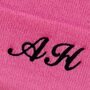Pink Embroidered Personalised Neon Initial Beanie, thumbnail 2 of 2