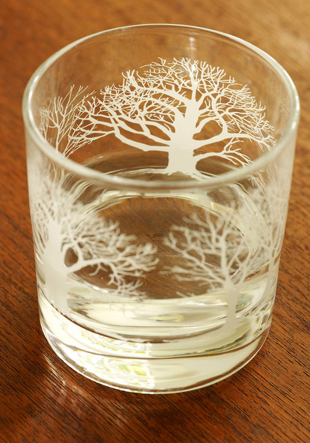 set of four tree glasses in white by snowden flood