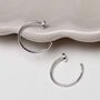 Sterling Silver Nail Hoop Threaders, thumbnail 2 of 5