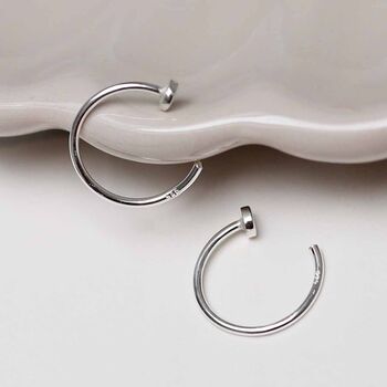 Sterling Silver Nail Hoop Threaders, 2 of 5