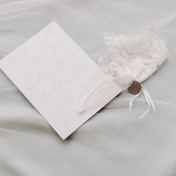 Personalised Lucky Silver Sixpence In Lace Wedding Gift, 2 of 12