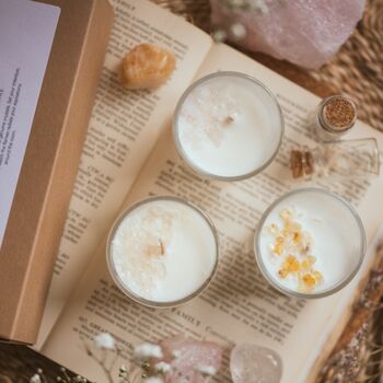 Set Of Three Mini Crystal Intention Candles, 5 of 5