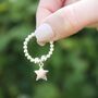Sterling Silver Ball Bead Ring With Star, thumbnail 1 of 8