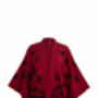 Black Embroidered Butterflies Wine Short Kimono, thumbnail 6 of 7