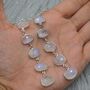 Rainbow Moonstone Dangle Sterling Silver Earrings, thumbnail 1 of 9