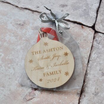 Personalised Family Christmas Wooden Decoration, 3 of 4