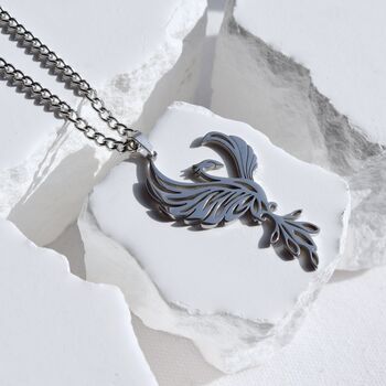 Silver Large Phoenix Necklace Gift, 2 of 5
