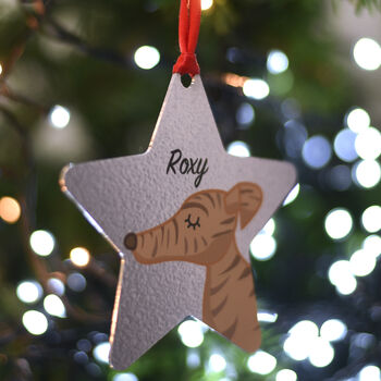 Greyhound Personalised Christmas Tree Dog Decoration, 8 of 9