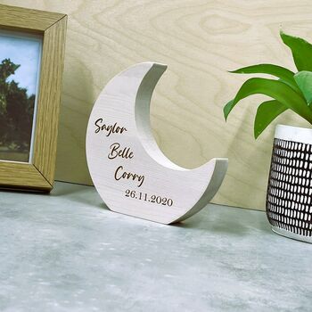 Personalised Wooden Moon For A Childs Room, 3 of 6