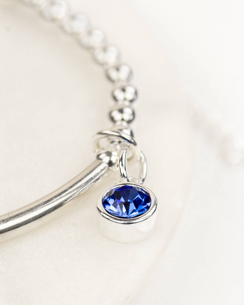 Birthstone Sterling Silver Christening Bracelet By Oh So Cherished