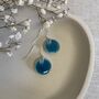 Handmade Turquoise Dot Earrings Silver Plated, thumbnail 1 of 7