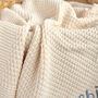 Personalised Luxury Ivory Knitted Blanket, Booties And Monkey Gift Box, thumbnail 8 of 12