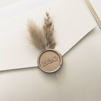Nude, White And Gold Bunny Tails Wedding Invitation, 3 of 7