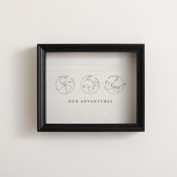 Personalised Three Globe Travel Memory Frame, 6 of 10