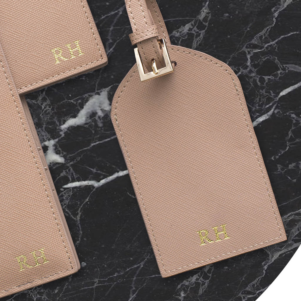 Set Of Two Personalised Real Leather Luggage Tags By Magpie Decor ...