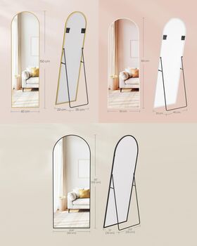 Arched Standing Mirror Full Length Glass, 2 of 6