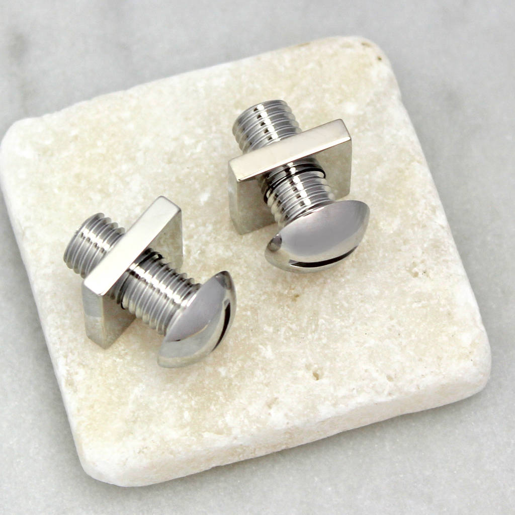 nut and bolt cufflinks by charlie boots