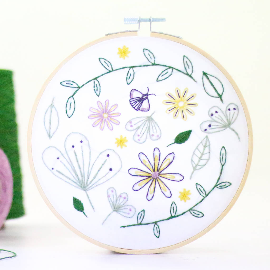 Wildflower Meadow Contemporary Embroidery Kit By Hawthorn Handmade ...