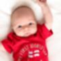 My First World Cup Personalised Embroidered Football Babygro, thumbnail 3 of 5
