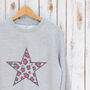 Leopard Print Star Ladies Sweatshirt With Pink Neon, thumbnail 3 of 5