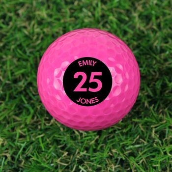 Pink Big Birthday Golf Ball, 2 of 3