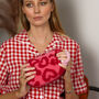 Pink And Red Heart Fluffy Makeup Bag Gift For Girlfriend, Bestie, thumbnail 5 of 7
