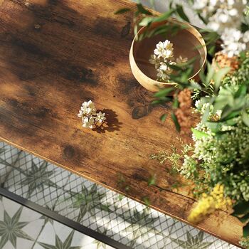 Industrial Console Table Hallway Table With Shelves, 5 of 9