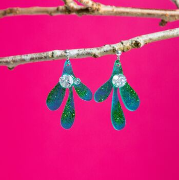 Christmas Mistletoe Drop Earring Christmas Gifts, 2 of 6