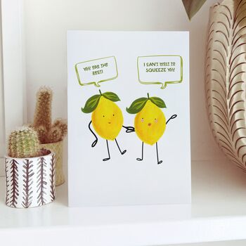 Personalised Funny Lemon Couple Valentine's Day Card, 3 of 6