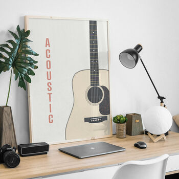 Acoustic Guitar Print | Guitarist Music Poster, 4 of 6