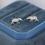 Extra Tiny Baby Tapir Stud Earrings In Sterling Silver, thumbnail 3 of 12