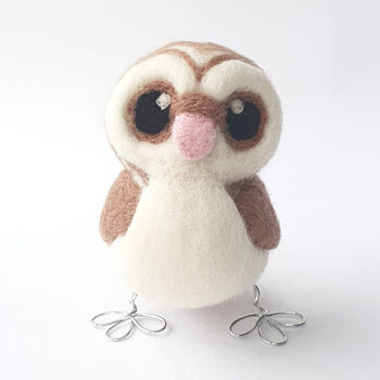 Barn Owl Needle Felted Ornament, 3 of 10