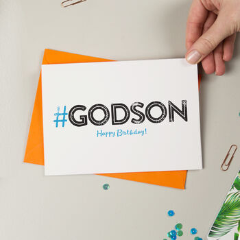 Hashtag Godson Birthday Card, 2 of 3