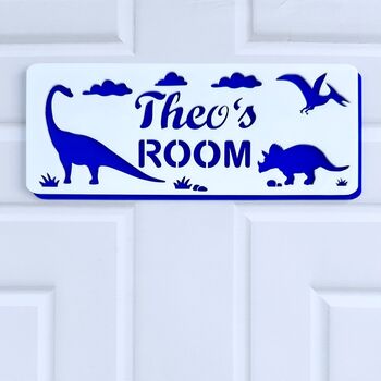 Personalised Dinosaur Children's Name Door Plaque, 5 of 12