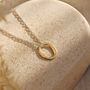 Organic Personalised Initial Hoop Necklace In Silver Or Gold, thumbnail 5 of 8