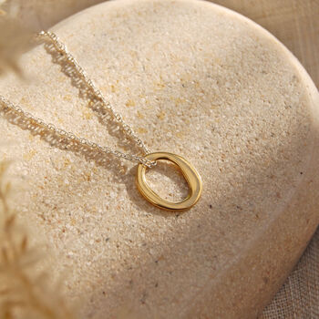 Organic Personalised Initial Hoop Necklace In Silver Or Gold, 5 of 8