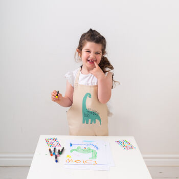 Personalised Dinosaur Craft Kids Apron, 12 of 12