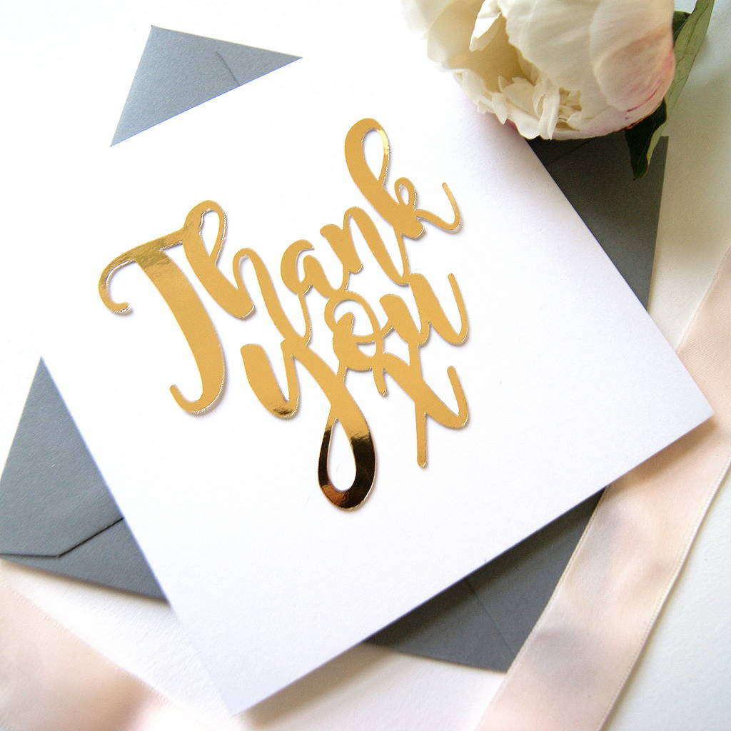 Thank You Card Luxe Gold By The Hummingbird Card Company ...