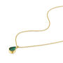 Teardrop Malachite Urn Necklace 18 K Gold Plated Silver, thumbnail 3 of 6