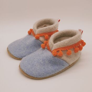 Handmade Recycled Cashmere Baby Booties, 7 of 12