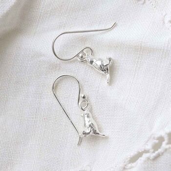 Sterling Silver Little Bird Dangly Earrings, 5 of 10