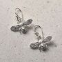 Sterling Silver Dangly Bee Earrings, thumbnail 2 of 7