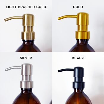Refillable Amber Bottle With Choice Of Metal Pump Colour, 2 of 10