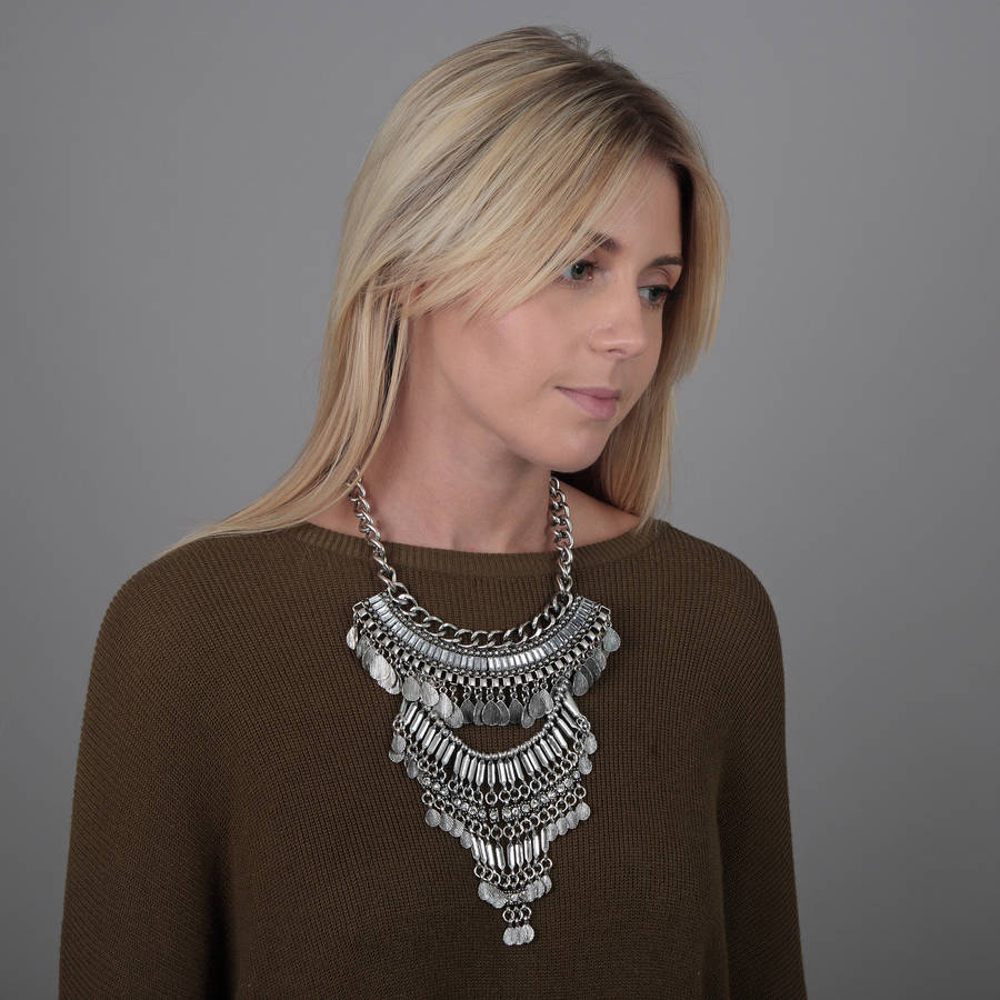 boho statement shell necklace by my posh shop